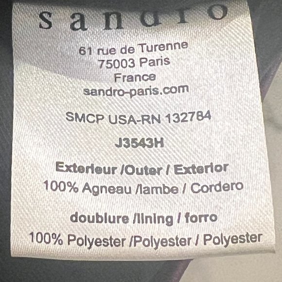 Gorgeous! Sandro Reddish Brown Lambskin Leather Skirt with pockets Sz 2 … - Picture 10 of 11